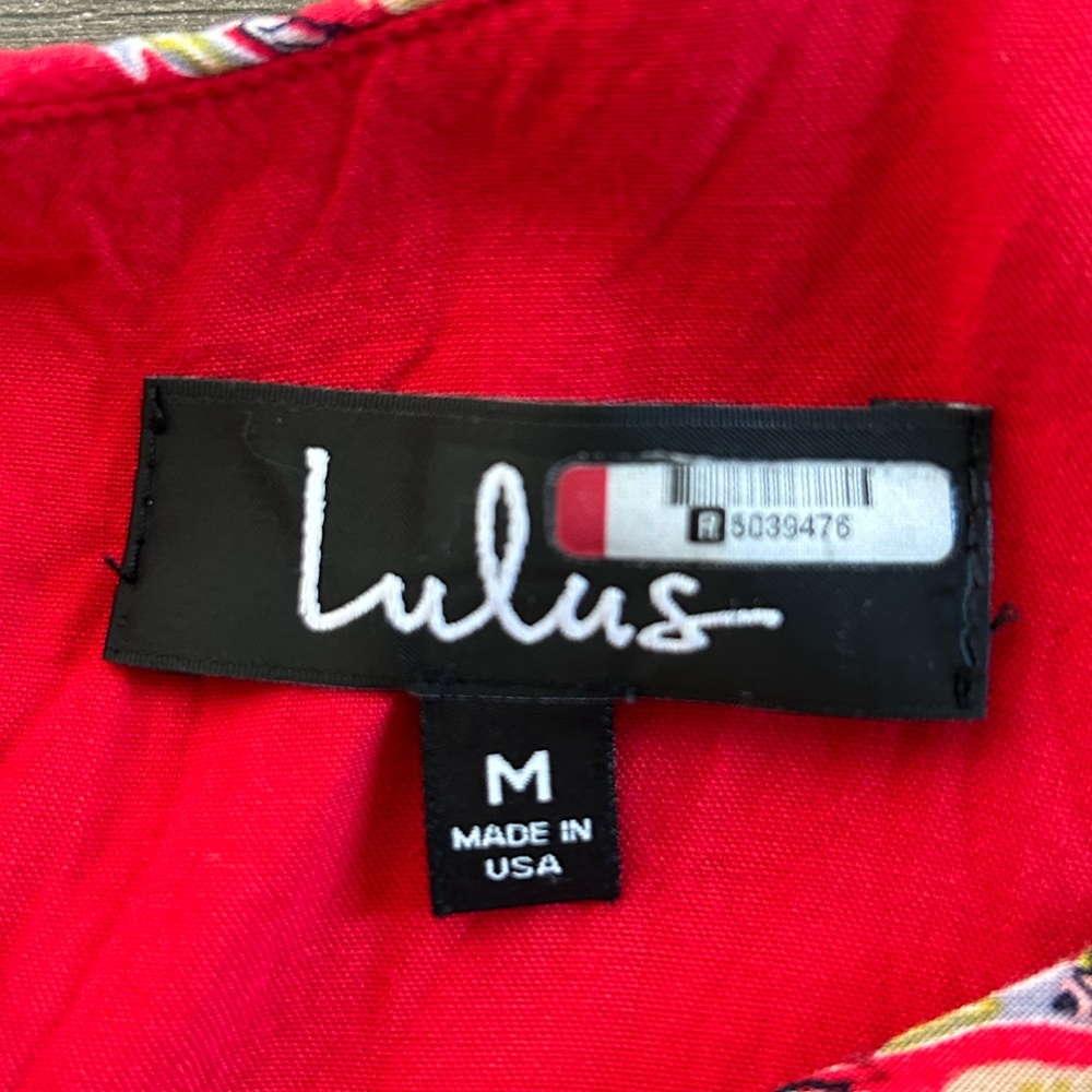 Lulus Red And Multi Colored Print Sleeveless Dres… - image 5
